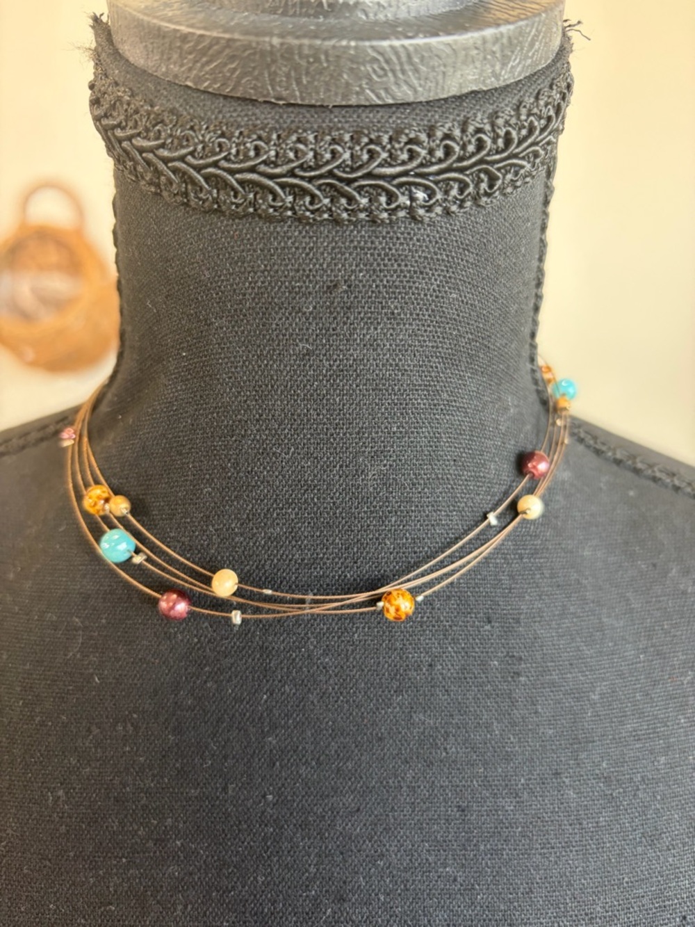 Maurices Multi-Strand Beaded Necklace in Turquoise, Gold & Burgundy